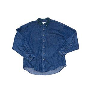 Vintage 1990s INC Denim Button Down Flannel Collar Shirt
